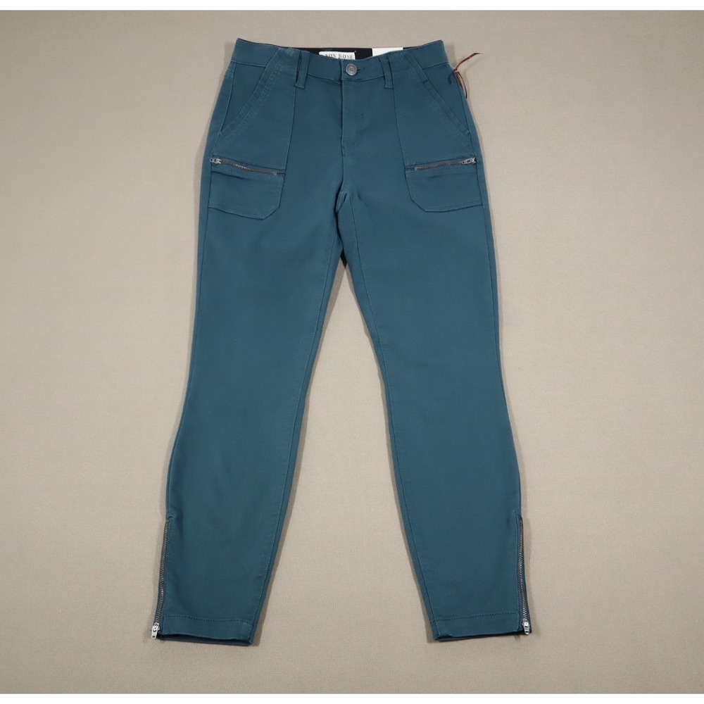 Knox Rose Women's Mid-Rise Utility Pants‎ - Mediterranean - Size 4